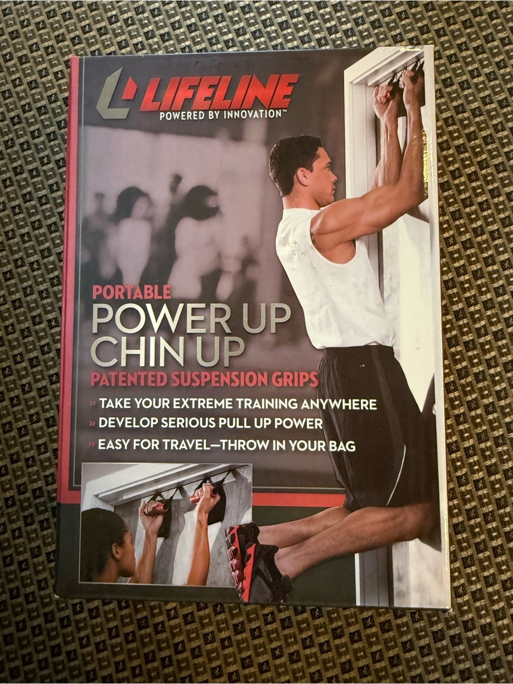 Portable Power Up Chin Up - Black/Red Suspension Grips